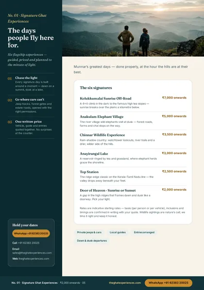 The six signature days of The Ghat Experiences 2026 brochure